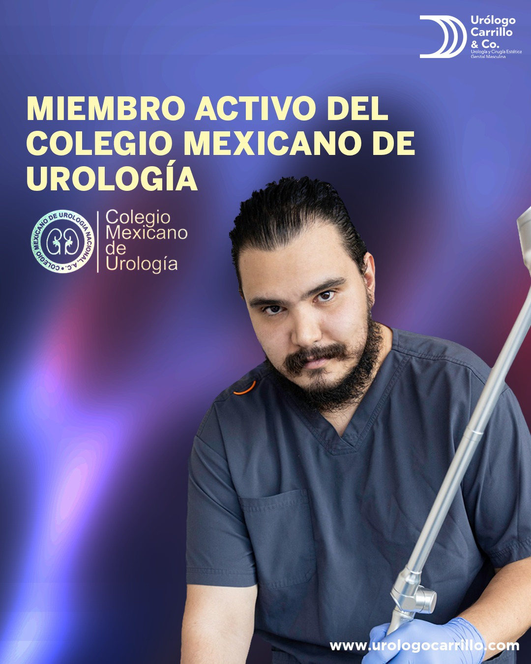Urólogo andrólogo Dr. Daniel Carrillo, miembro del colegio mexicano de urología